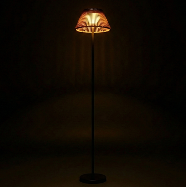 ZOLUNA SOFIE Solar Floor Lamp | Luxury Rattan Outdoor Lamp with Remote Control