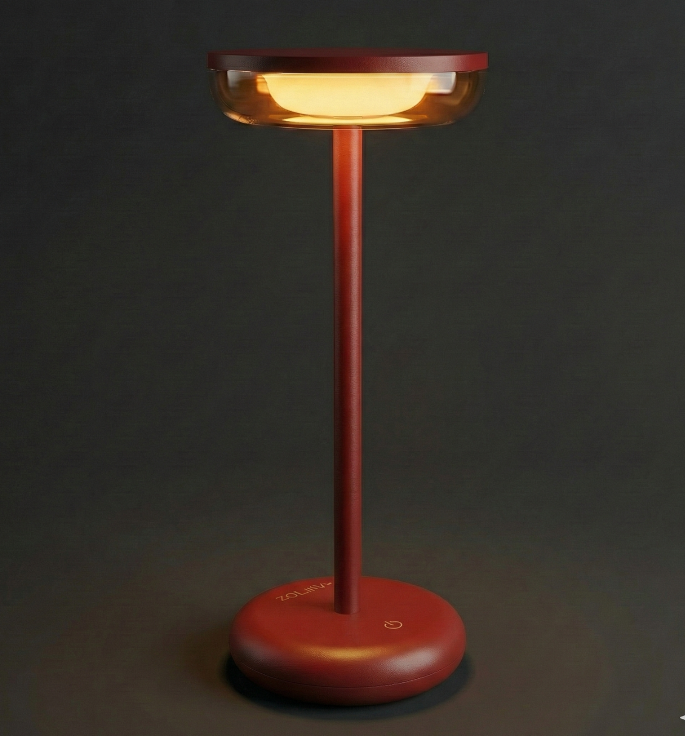 ZOLUNA Bobbie Evening Red Solar Table Lamp | Stylish Wireless Outdoor Lighting