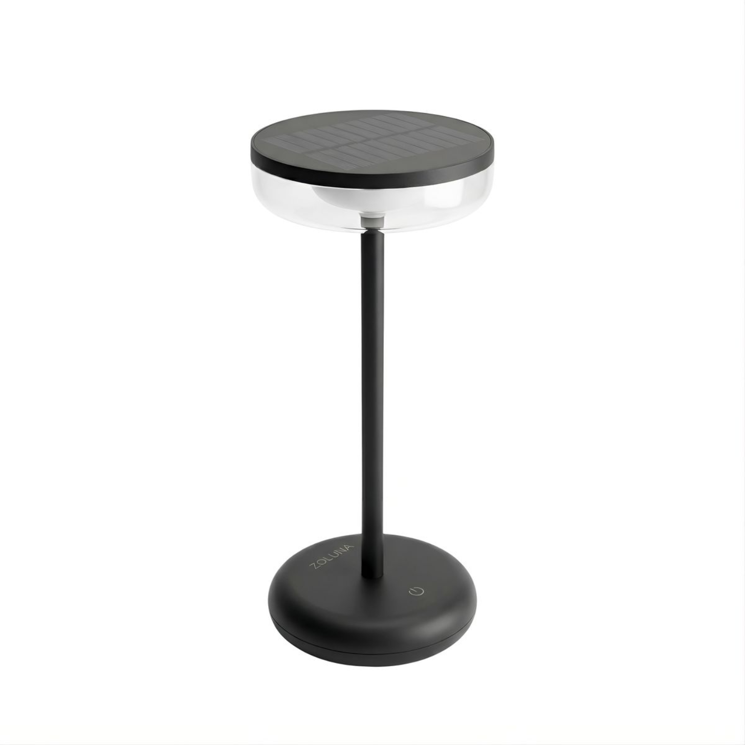 ZOLUNA Bobbie Black Solar Table Lamp | Touch Dimmable &amp; USB Rechargeable