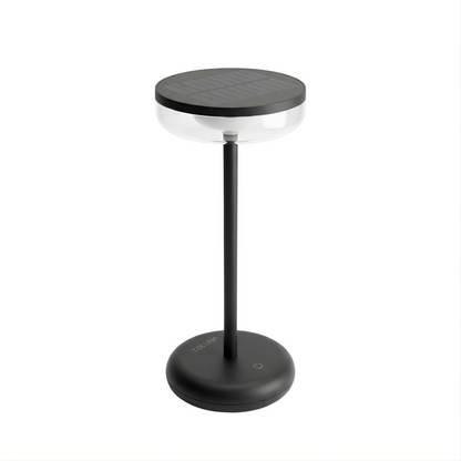 ZOLUNA Bobbie Black Solar Table Lamp | Touch Dimmable &amp; USB Rechargeable