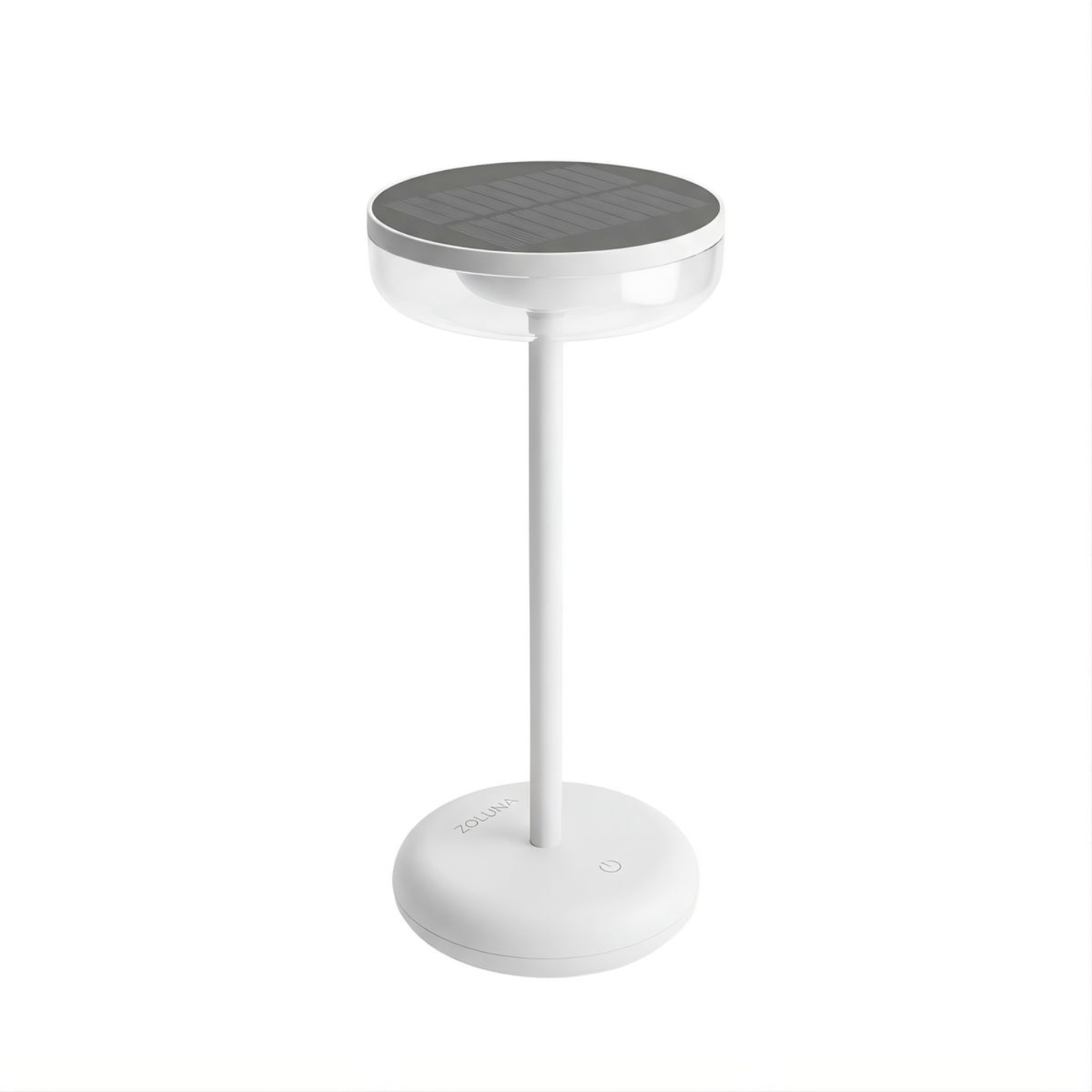 ZOLUNA Bobbie White Solar Table Lamp | Touch Dimmable & USB Rechargeable Light
