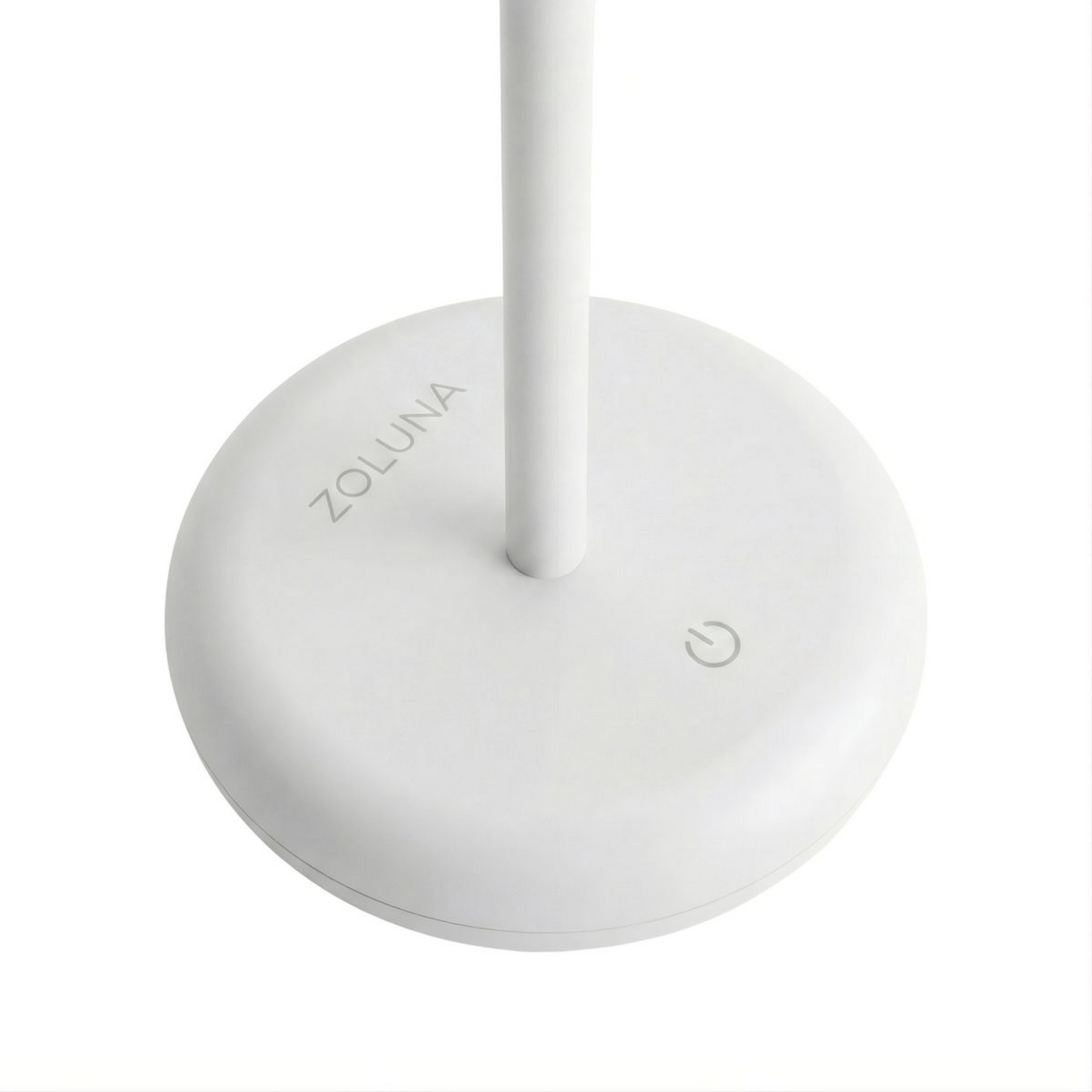 ZOLUNA Bobbie White Solar Table Lamp | Touch Dimmable & USB Rechargeable Light