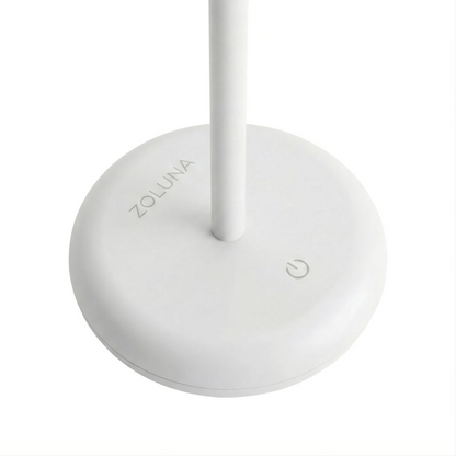 ZOLUNA Bobbie White Solar Table Lamp | Touch Dimmable & USB Rechargeable Light