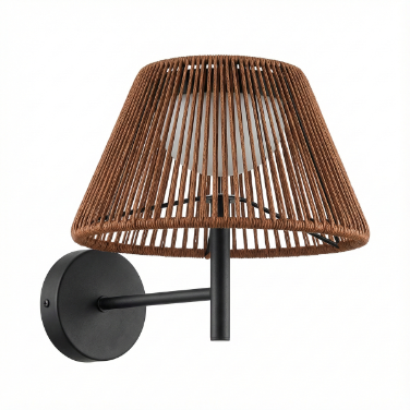 ZOLUNA AYLA Solar Wall Light | Rattan Outdoor Lamp with Remote Control