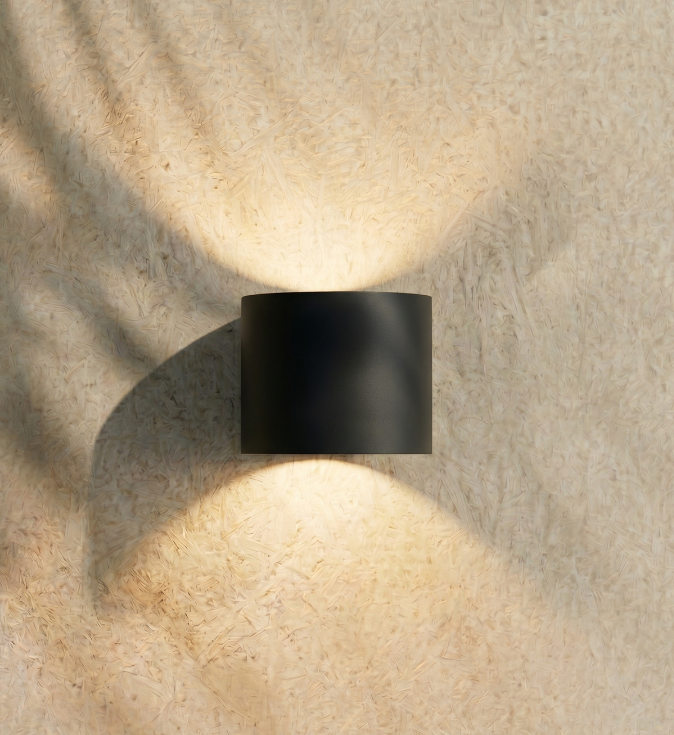 ZOLUNA Marga Round Solar Wall Lamp | Premium Aluminium Up & Down Light