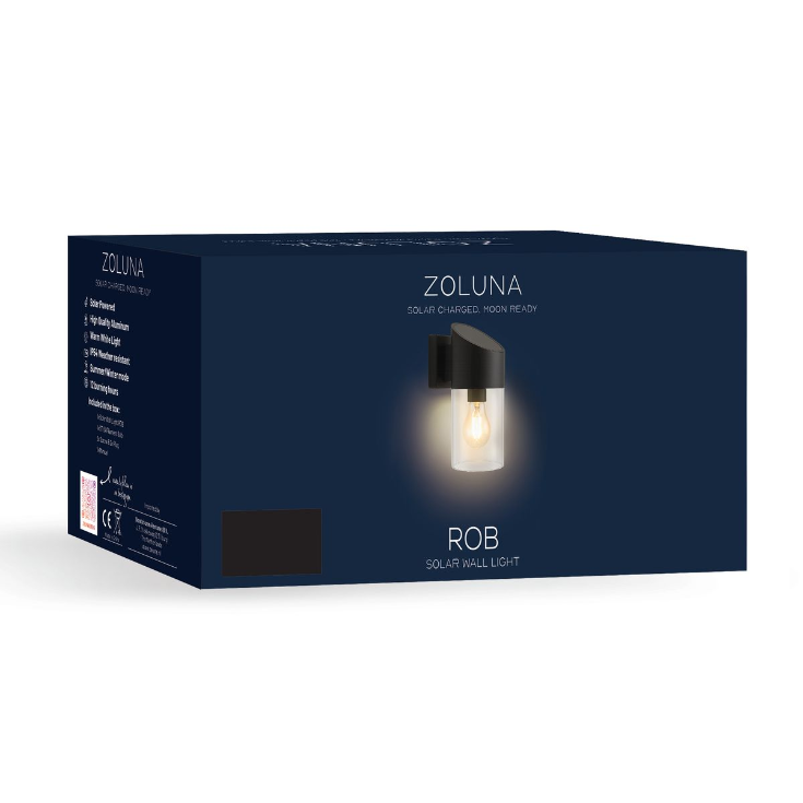 ZOLUNA Rob Solar Wall Lamp | Premium Aluminium Lantern Style Outdoor Light