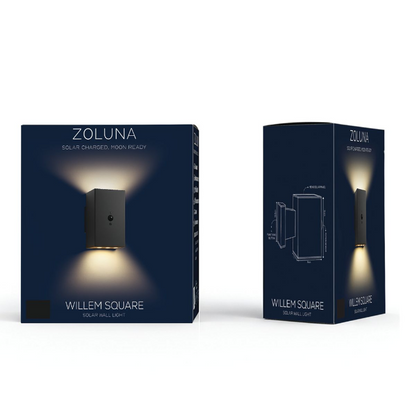 ZOLUNA Willem Square Solar Wall Light | Motion Sensor Up Down Outdoor Light