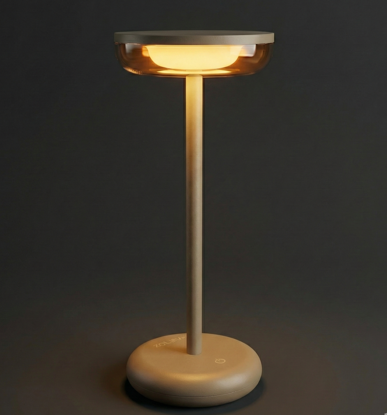 ZOLUNA Bobbie Cappuccino Solar Table Lamp | Elegant Touch Dimmable Outdoor Light