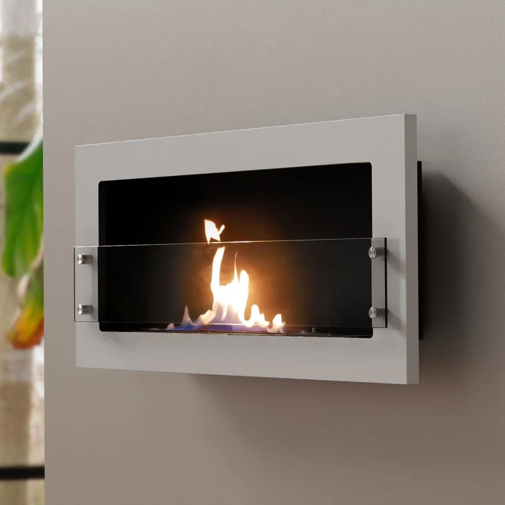 ScandiFlames Texas White Wall Mounted Bioethanol Fireplace
