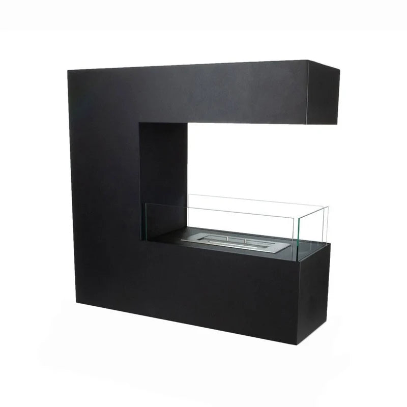 ScandiFlames Topeka Black Three Sided Bioethanol Fireplace