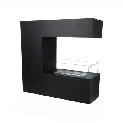 ScandiFlames Topeka Black Three Sided Bioethanol Fireplace
