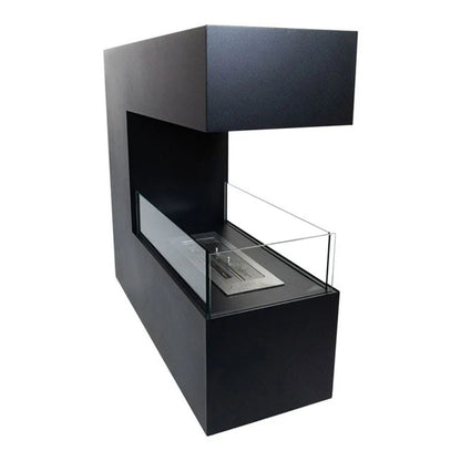 ScandiFlames Topeka Black Three Sided Bioethanol Fireplace