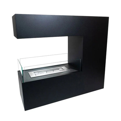 ScandiFlames Topeka Black Three Sided Bioethanol Fireplace