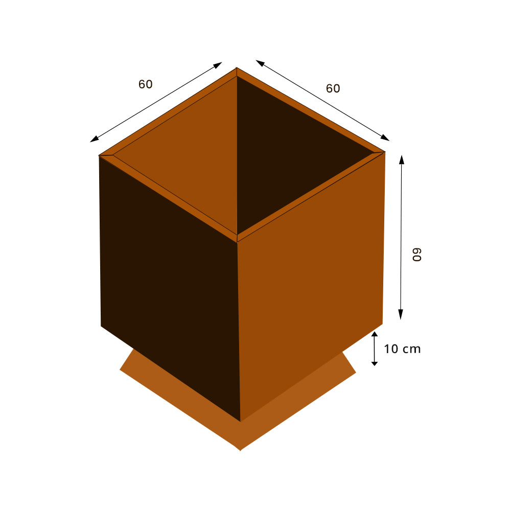 GrillSymbol Ulla XL Corten Steel Planter for Modern Outdoor Spaces