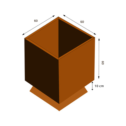 GrillSymbol Ulla XL Corten Steel Planter for Modern Outdoor Spaces