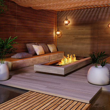 EcoSmart Linear 65 Fire Pit Kit with Elegant Linear Flame