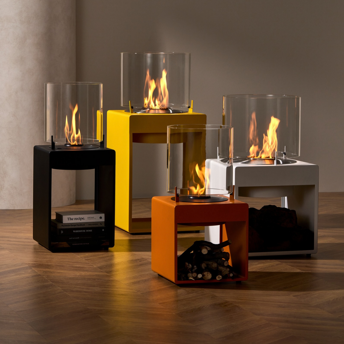 EcoSmart Fire Pop 8T Tall Bioethanol Fireplace for Indoor and Outdoor Spaces