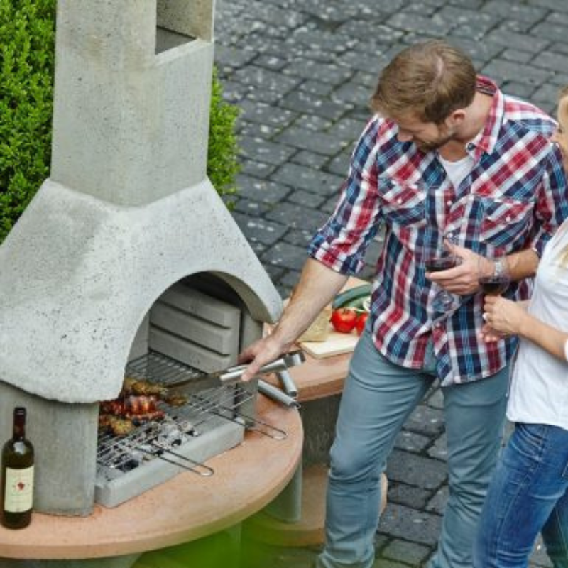 Buschbeck Carmen Masonry Barbecue with Side Table