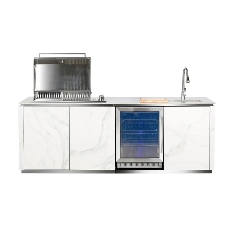 Buschbeck Derby Outdoor Kitchen – White Marbled Ceramic Finish 2.6M