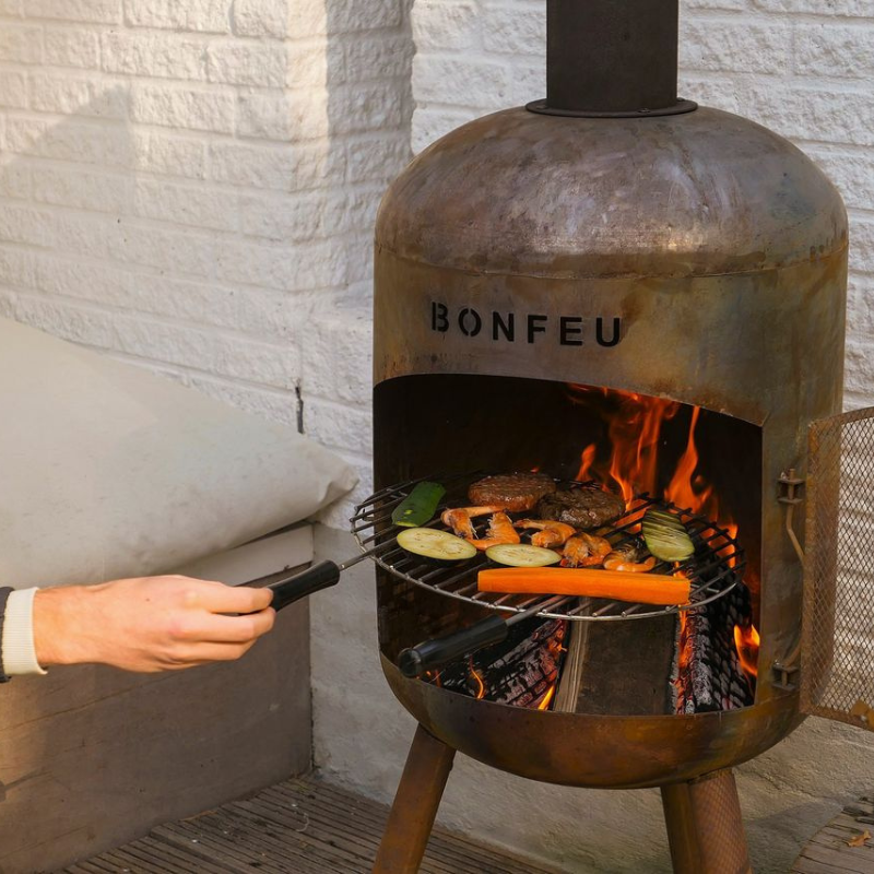 Bonfeu, BonBono, Outdoor Fireplace and Grill, Black