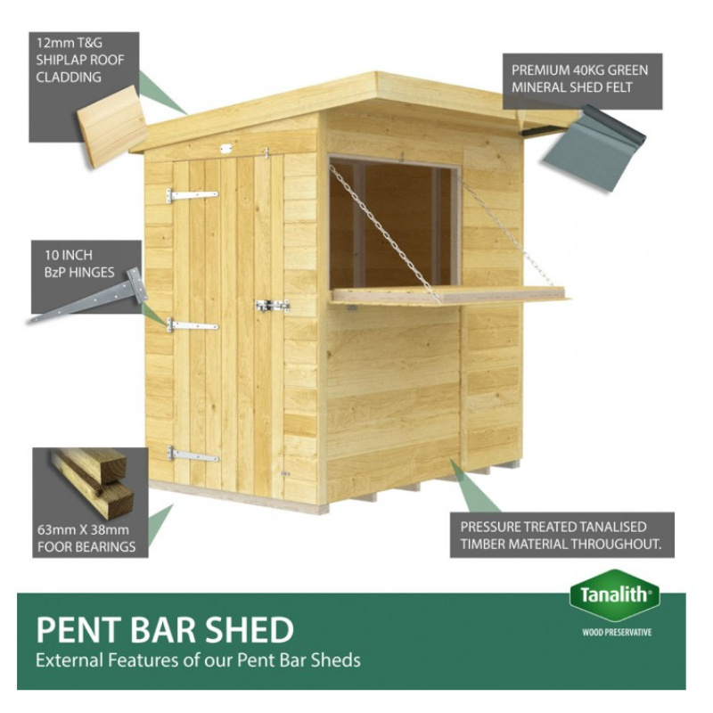 Madagascar 10ft x 8ft Timber Outdoor Bar – Garden Entertaining Hub