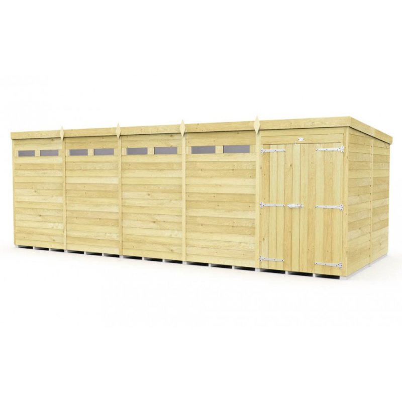 Bond Pent Security Shed, 20ft x 8ft – Durable Tongue & Groove Garden Storage