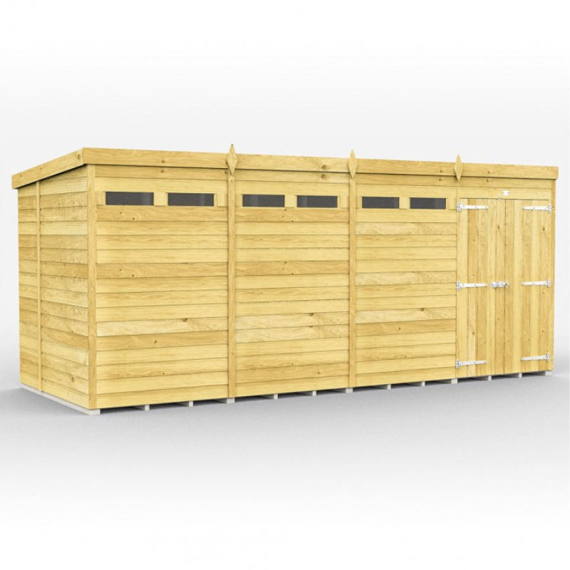Bond Pent Security Shed, 16ft x 7ft – Durable Tongue & Groove Garden Storage