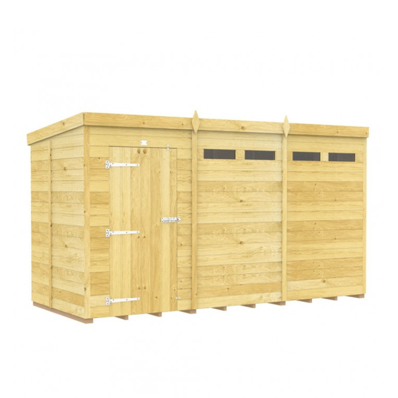 Bond Pent Security Shed, 12ft x 5ft – Durable Tongue & Groove Garden Storage