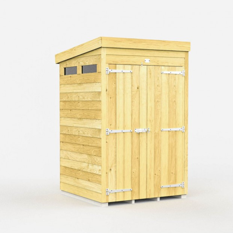 Bond Pent Security Shed, 4ft x 4ft – Durable Tongue & Groove Garden Storage