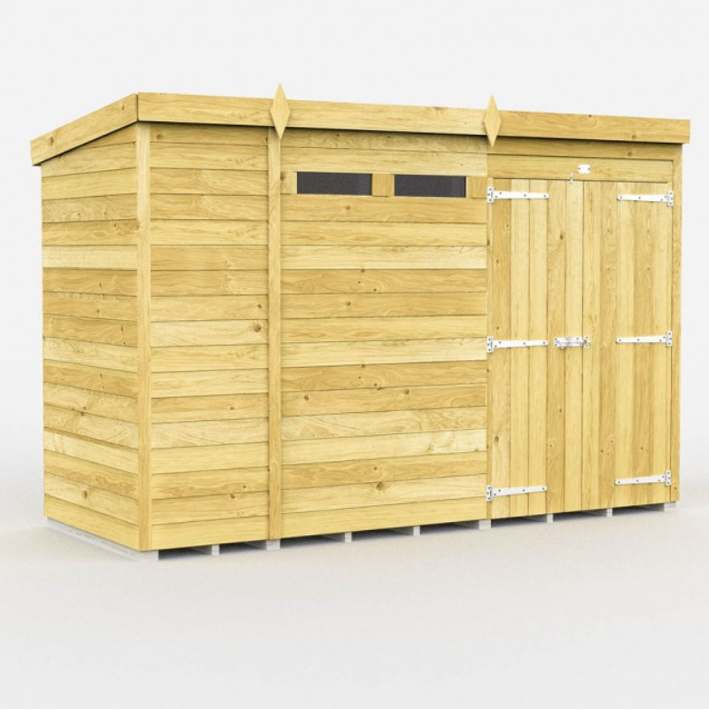 Bond Pent Security Shed, 10ft x 4ft – Durable Tongue & Groove Garden Storage