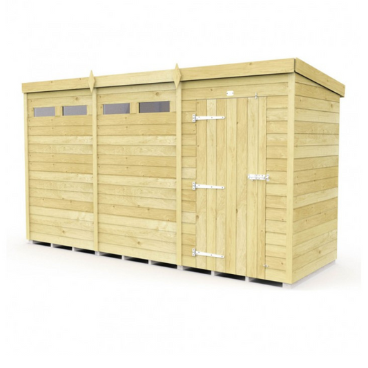 Bond Pent Security Shed, 12ft x 4ft – Durable Tongue & Groove Garden Storage
