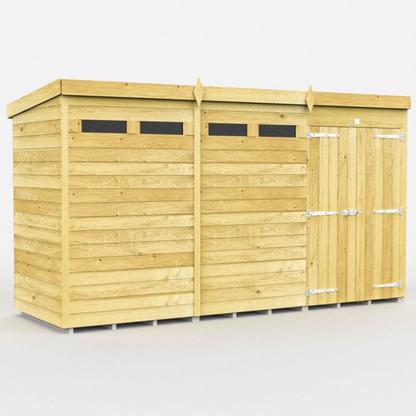 Bond Pent Security Shed, 12ft x 4ft – Durable Tongue & Groove Garden Storage