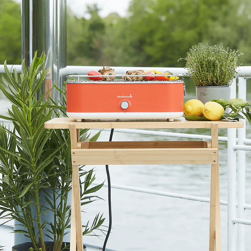 E-Carlo Barbecook Red  Compact Electric BBQ for Balcony & Travel