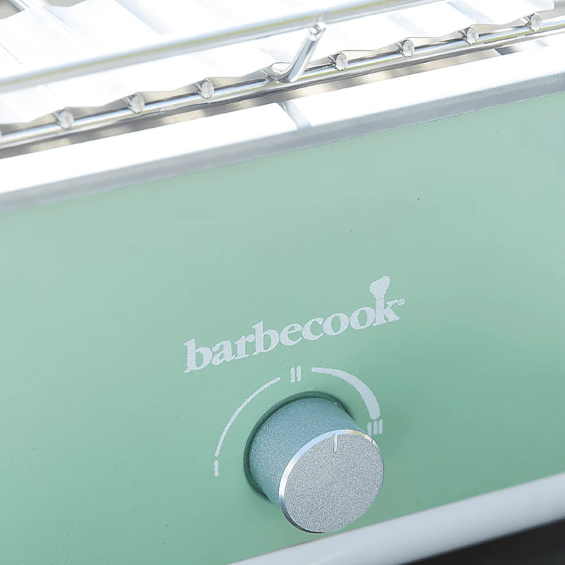 E-Carlo Barbecook Paris Green - Compact Electric BBQ for Balcony & Travel
