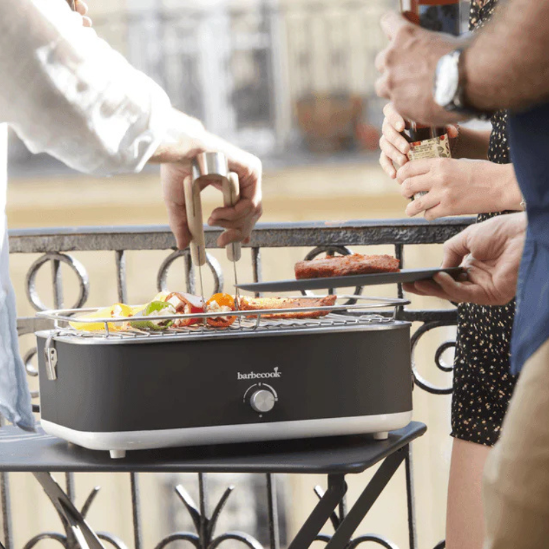 E-Carlo Barbecook Midnight Grey Electric BBQ – Compact Balcony Grill