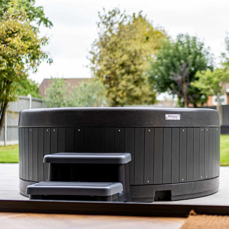 RotoSpa Orbis Round Hot Tub & Ice Bath | 4–5 Person Garden Spa Dark Grey