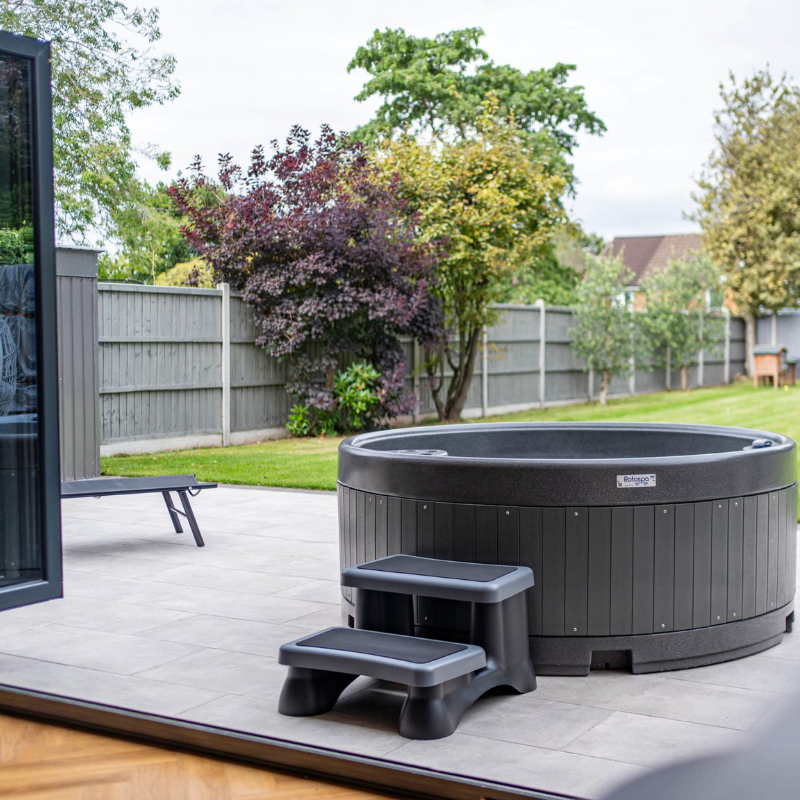 RotoSpa Orbis Round Hot Tub & Ice Bath | 4–5 Person Garden Spa Dark Grey