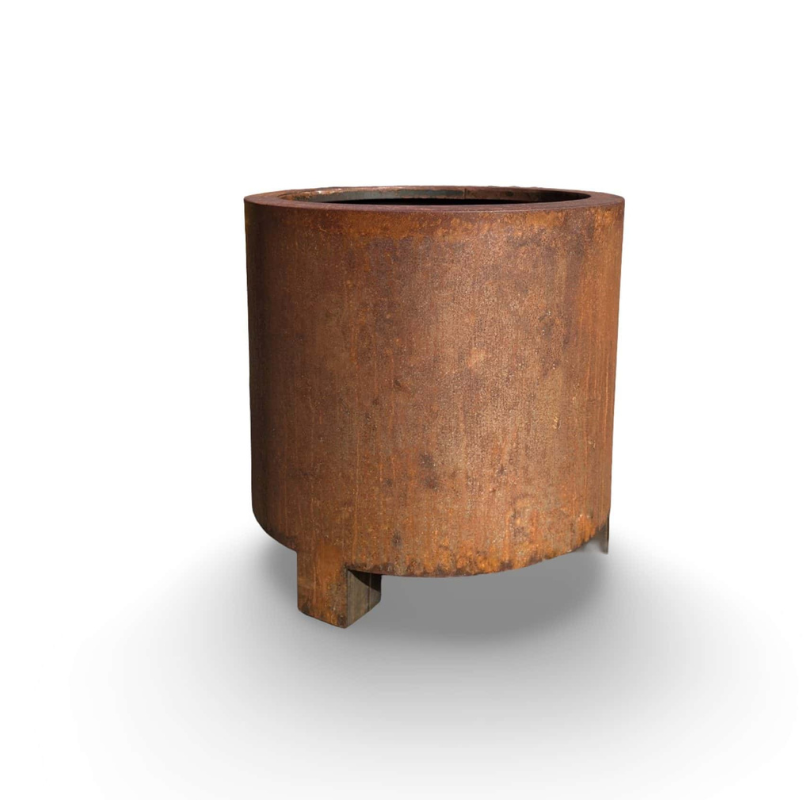 Henley Corten Steel Cylindrical Planter With Feet UK