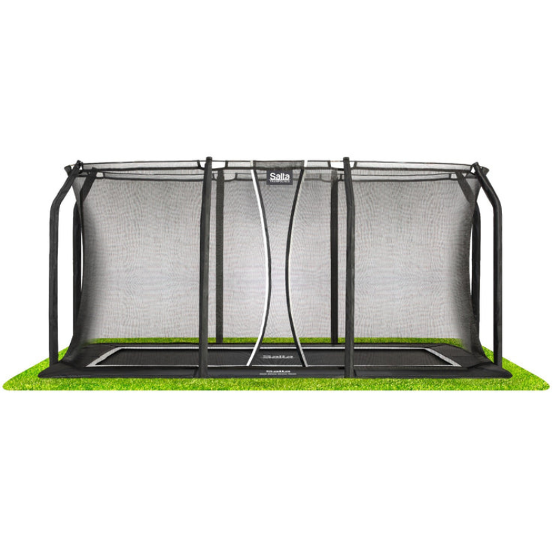 10ft x 7ft Salta Black Royal Baseground Rectangular Trampoline with Enclosure