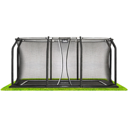 10ft x 7ft Salta Black Royal Baseground Rectangular Trampoline with Enclosure