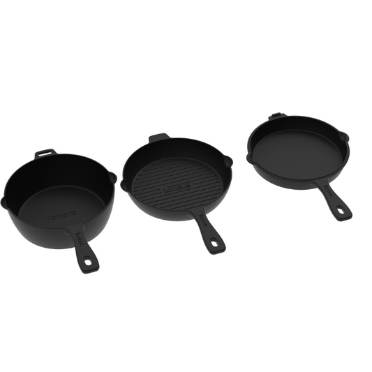 Igneus 3 Part Cast Iron Pan Set