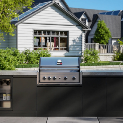 GrandPro Eite Outdoor Kitchen Pro 4 Burner Barbecue, and Fridge - 2.7m