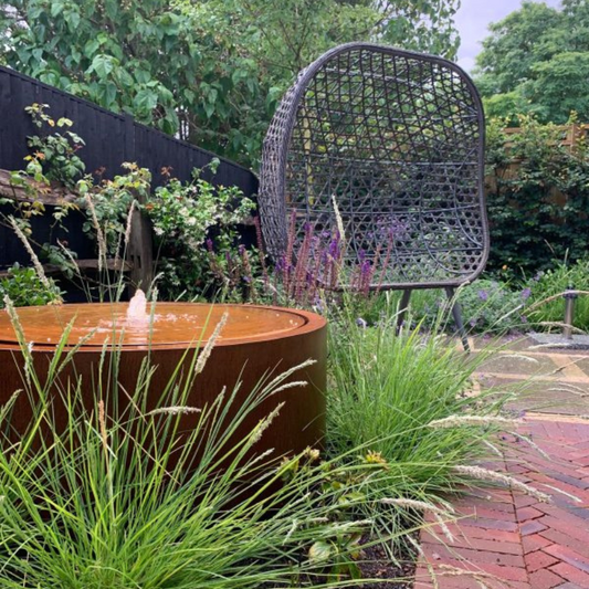 Corten Steel Round Water Table