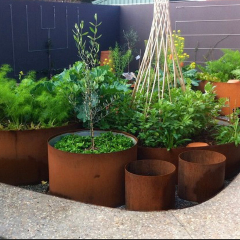 Hampton – Corten Steel Bottomless Cylindrical Planter