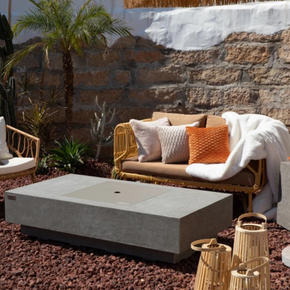 Elementi Plus Monte Carlo Fire Table Light Grey Concrete Outdoor