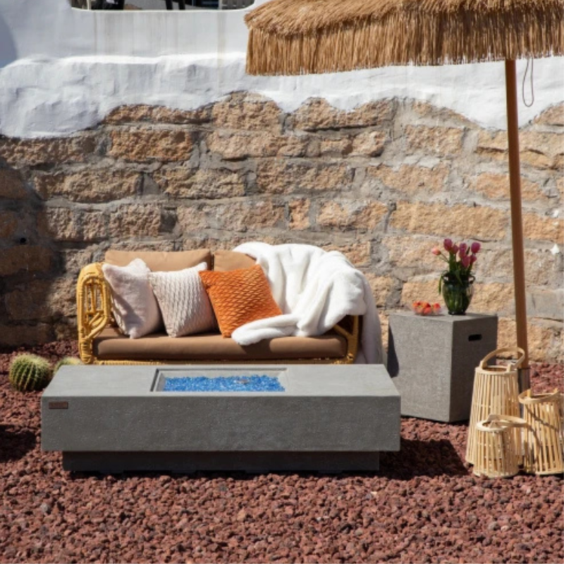 Elementi Plus Monte Carlo Fire Table Light Grey Concrete Outdoor
