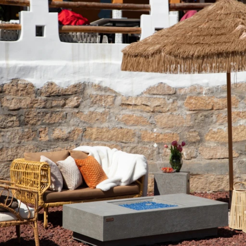Elementi Plus Monte Carlo Fire Table Light Grey Concrete Outdoor