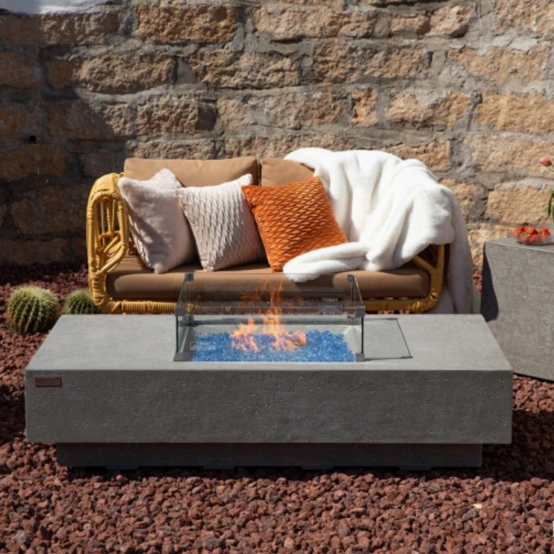 Elementi Plus Monte Carlo Fire Table Light Grey Concrete Outdoor