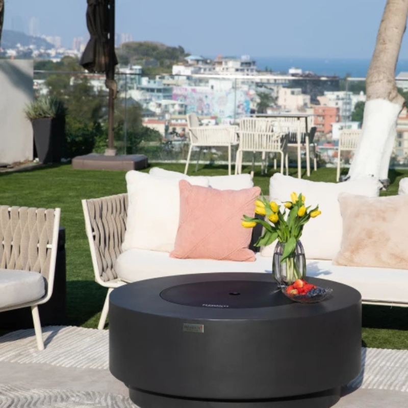 Elementi Plus Nimes Fire Table Dark Grey Concrete Outdoor