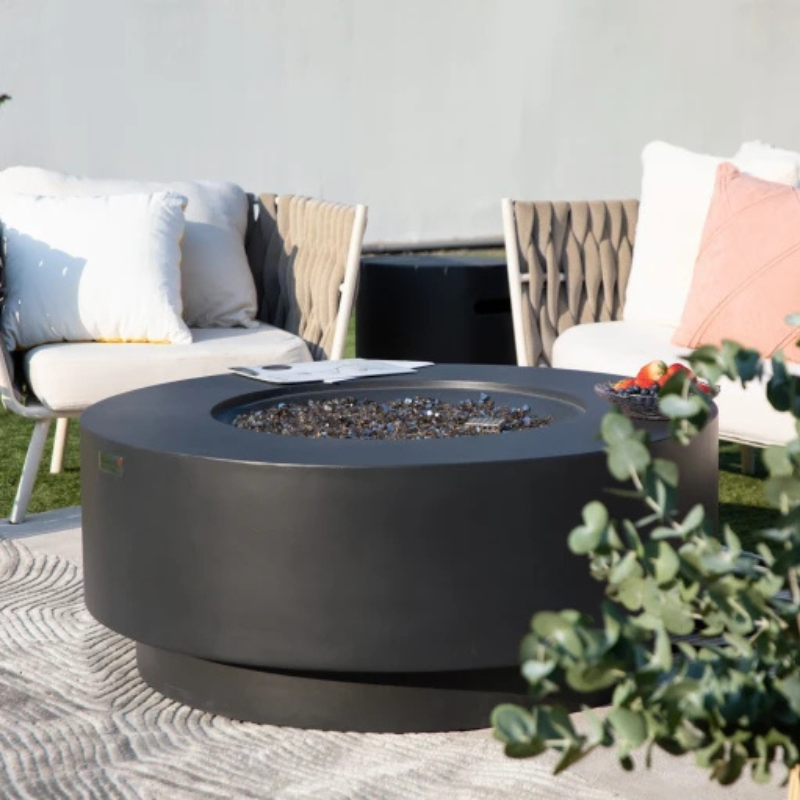 Elementi Plus Nimes Fire Table Dark Grey Concrete Outdoor